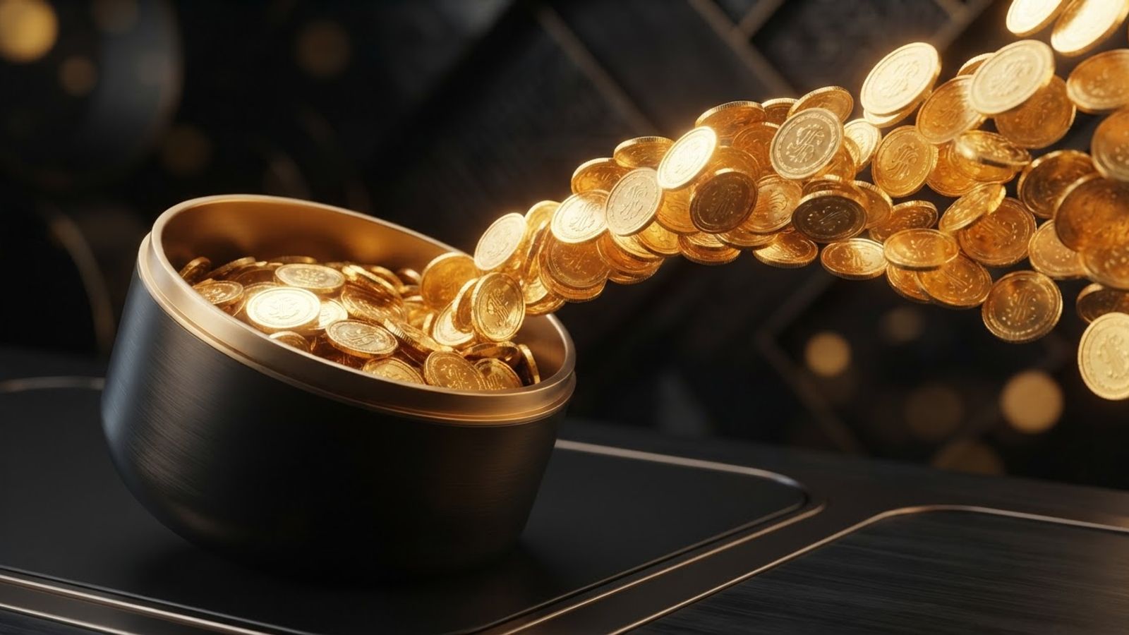 Cashback geld terug concept met munten
