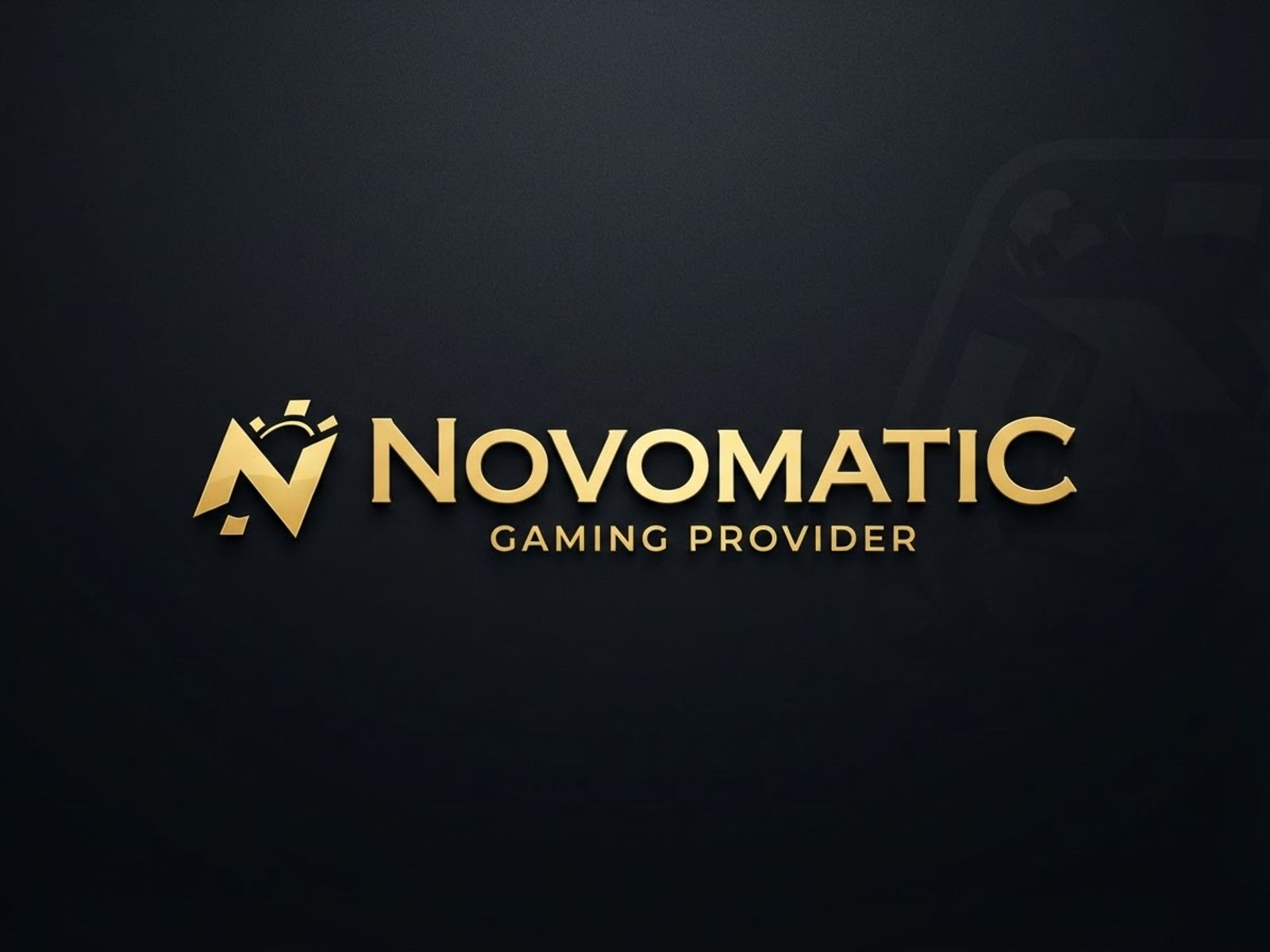 Novomatic provider logo on dark background